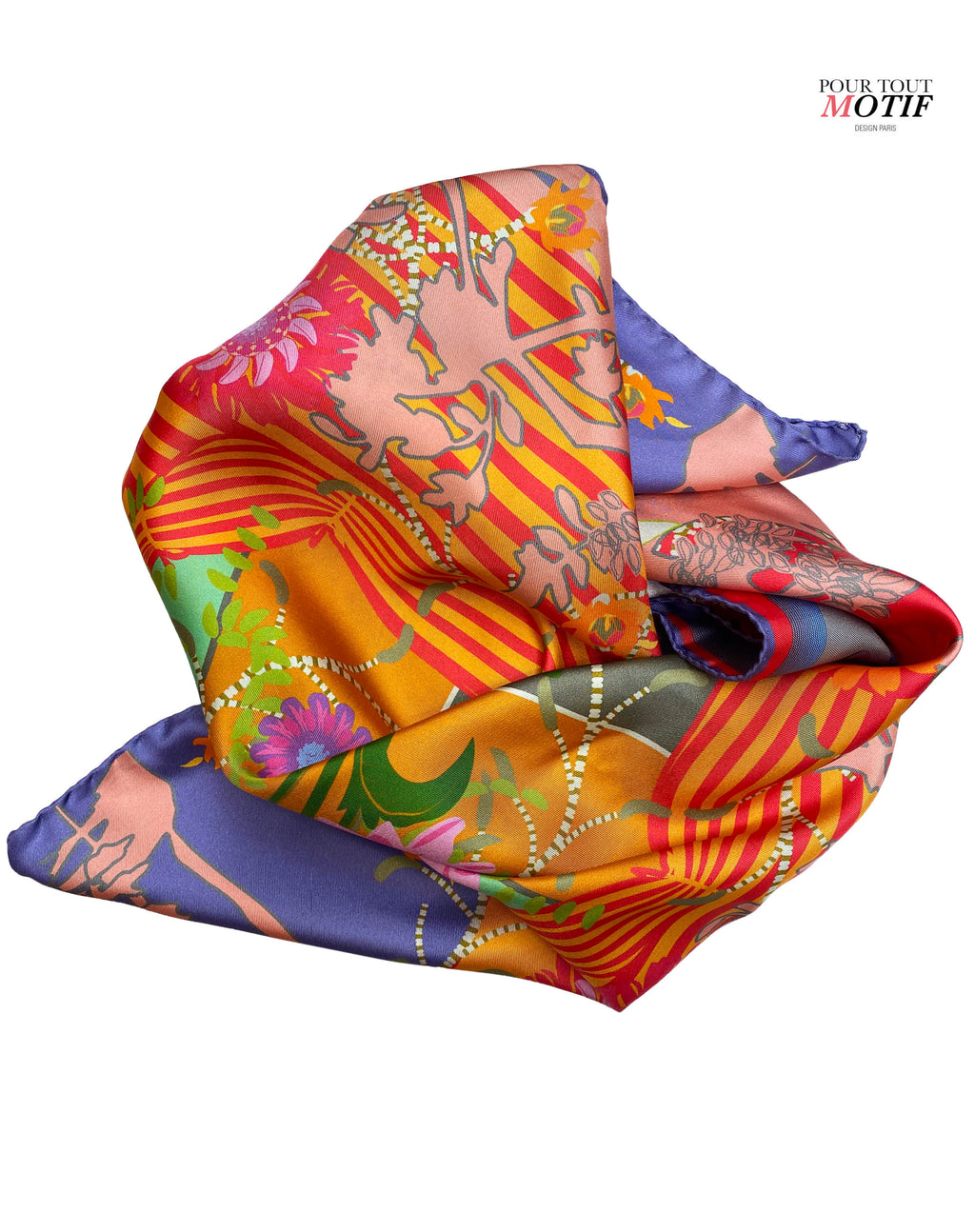 Foulard en soie, carré 68cm "Cirque"