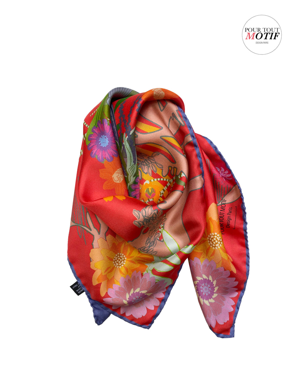 Foulard en soie, carré 68cm "Cirque"