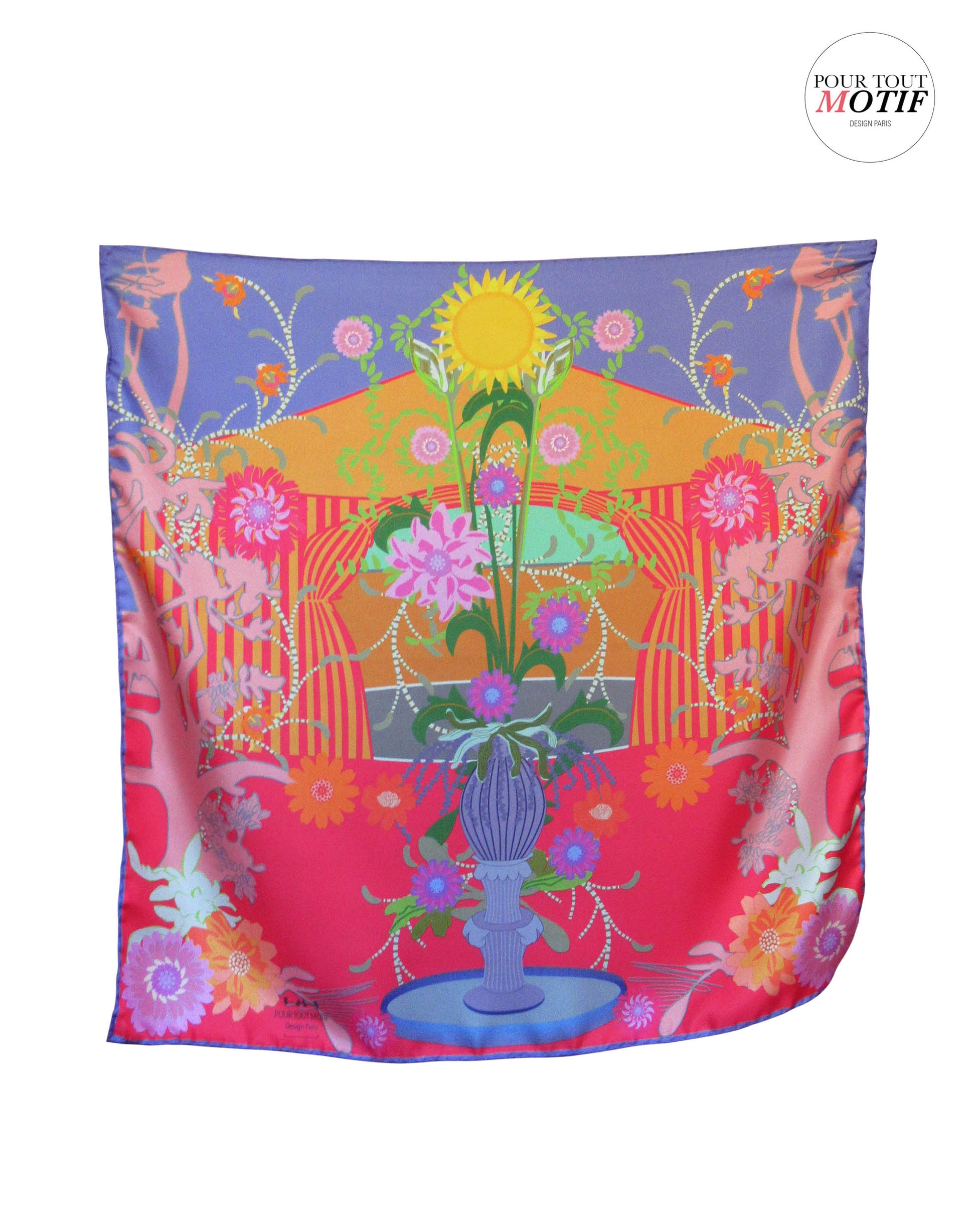 Foulard en soie, carré 68cm "Cirque"
