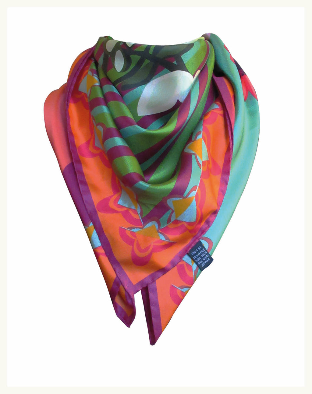 carré de soie 90cm, coloré créateur, Paris