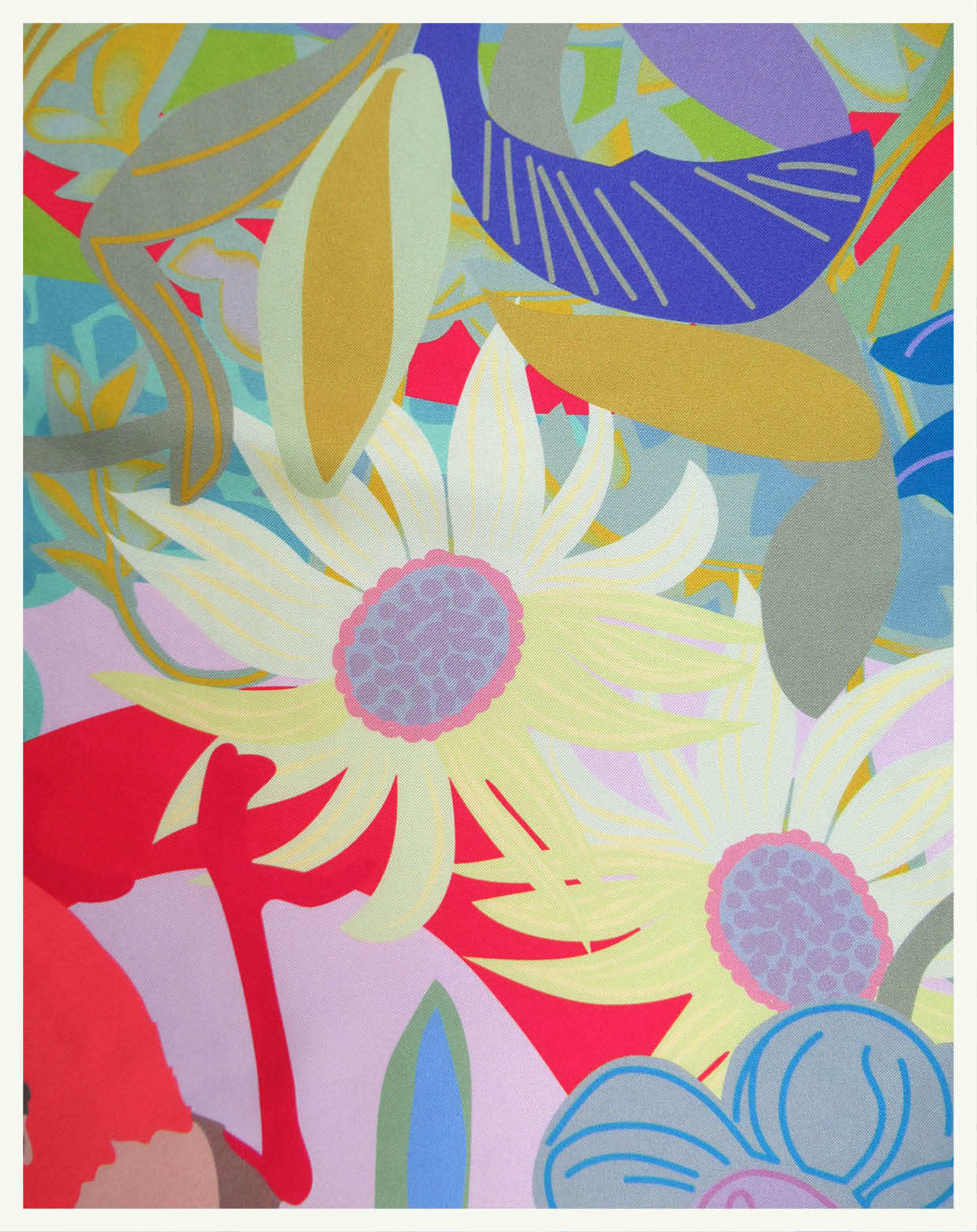 Foulard "Perroquet" en soie 110cm