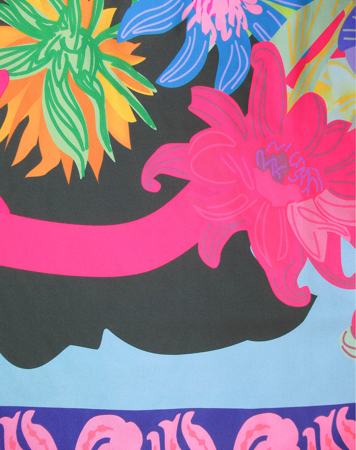 Foulard "Perroquet" en soie 110cm