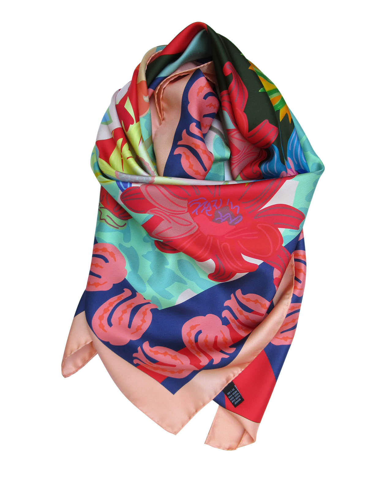 Foulard "Perroquet" en soie 110cm