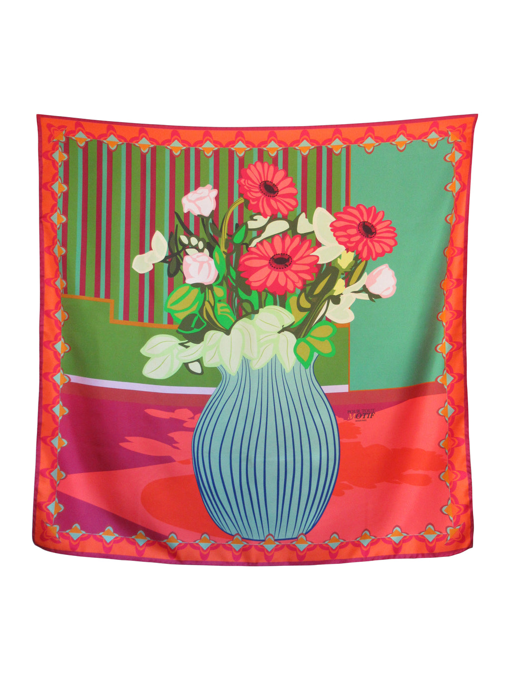 Foulard en soie "Marguerites" 90cm