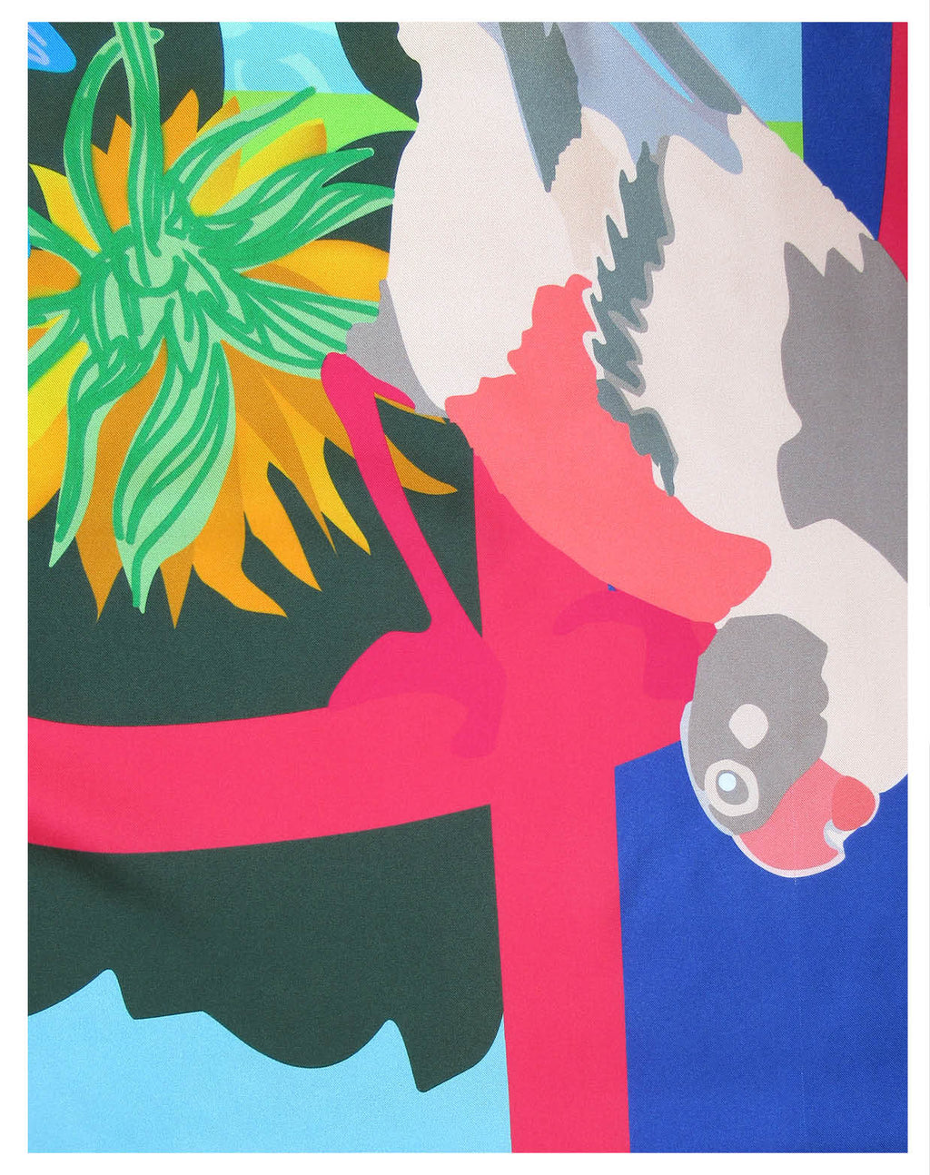 Foulard "Perroquet" en soie 110cm