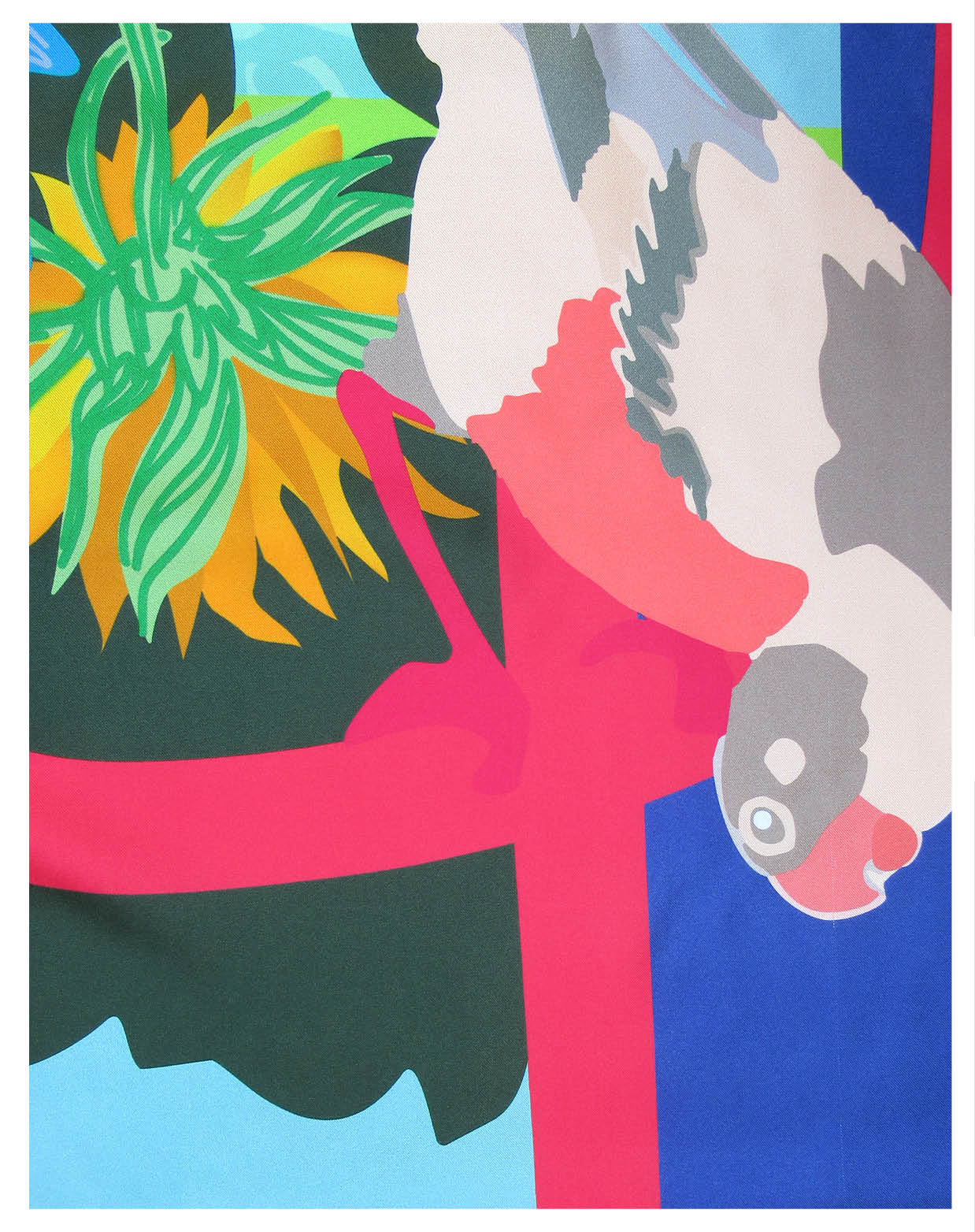 Foulard "Perroquet" en soie 110cm