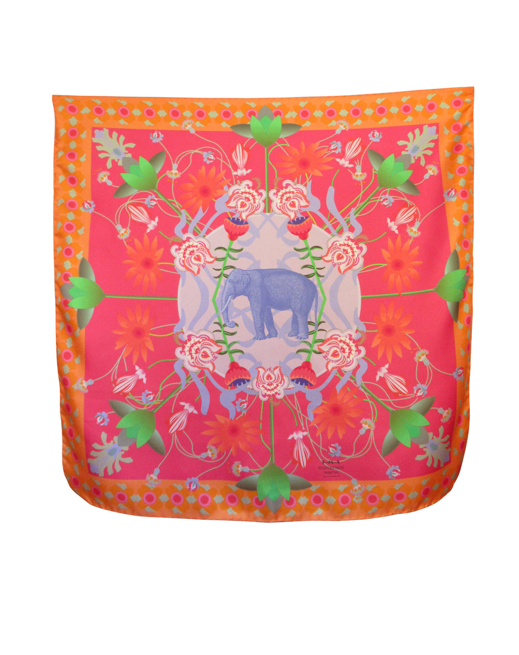 Foulard en soie "Eléphant" 68cm