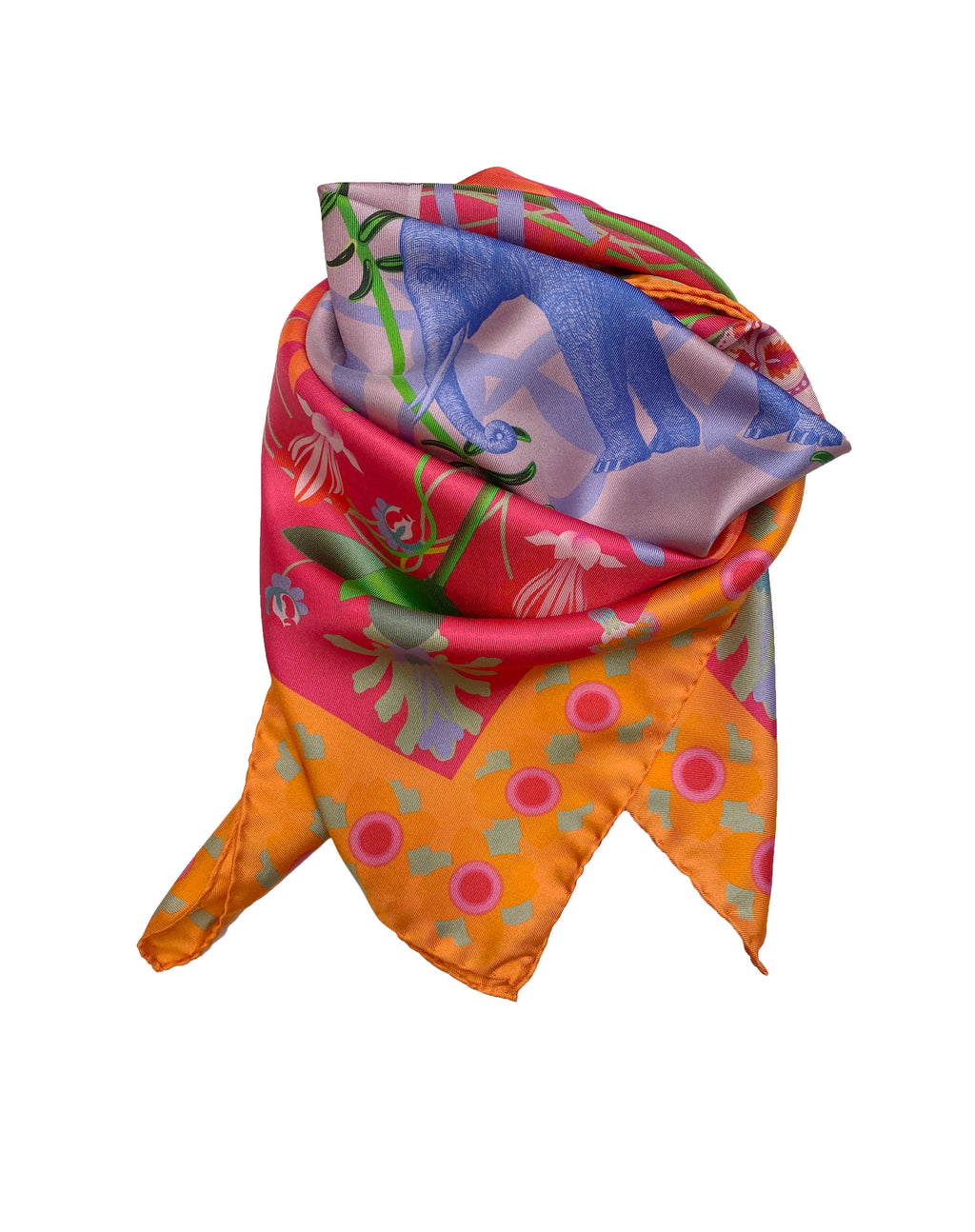 Foulard en soie "Eléphant" 68cm