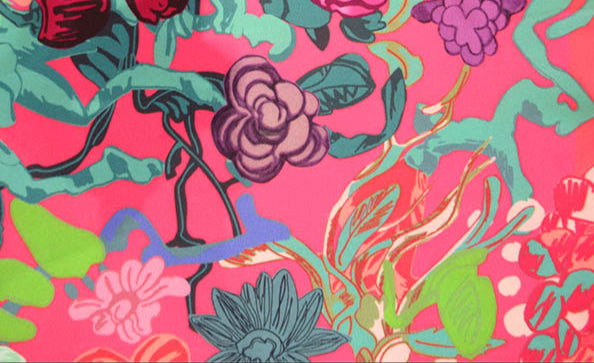 Foulard en twill de soie rose 70cm